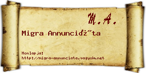 Migra Annunciáta névjegykártya